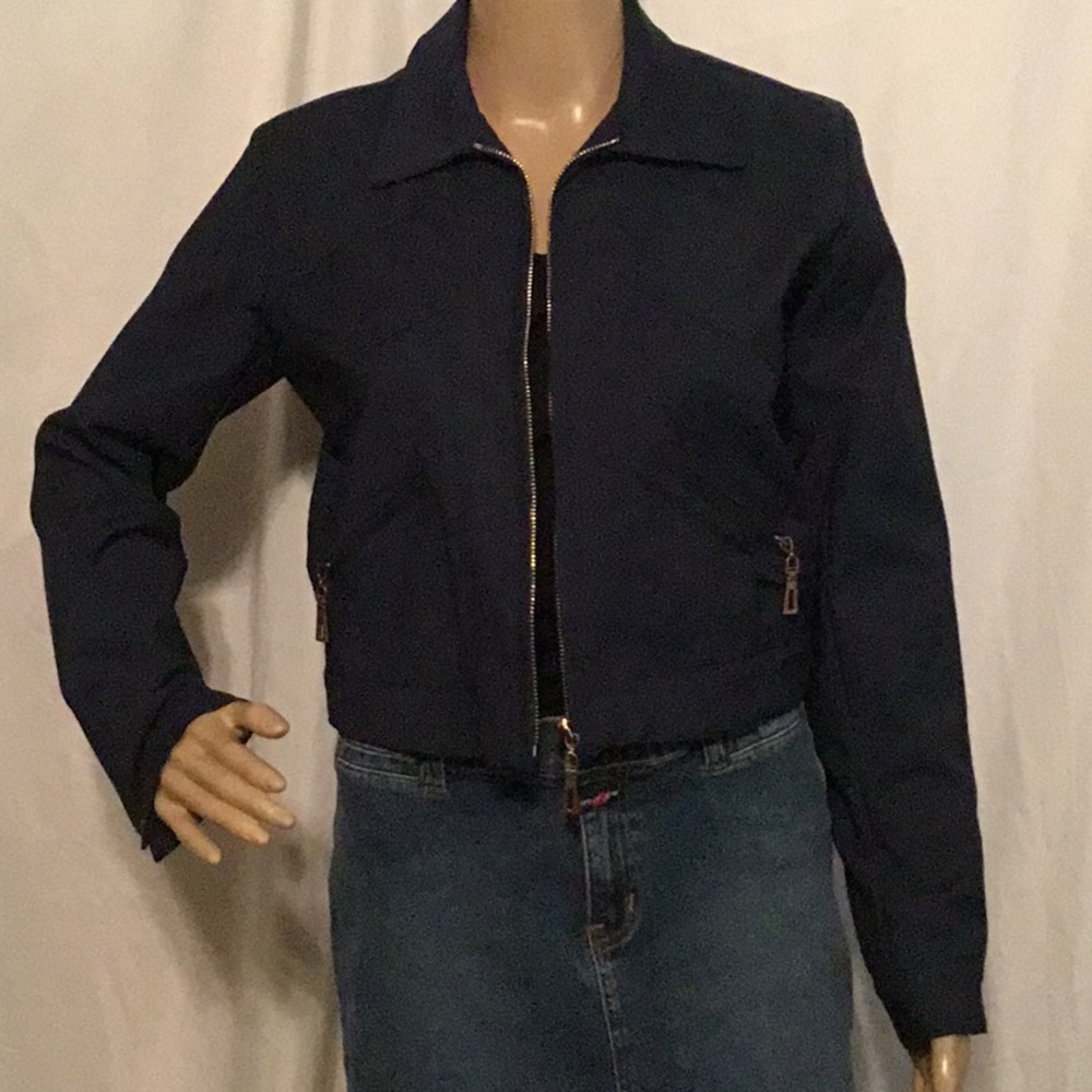 Against Nudity  Women’s Night Blue Crop Jacket S